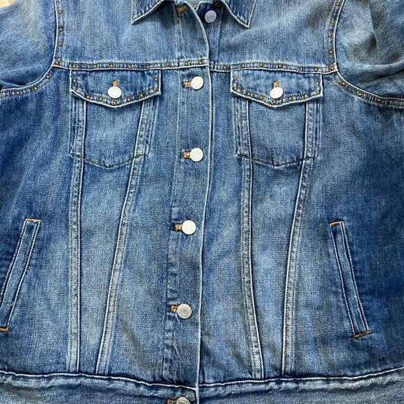 Gap 1969 Women's Iconic Jean Jacket Edgy Metal Studs, Classic Medium Fade, Large - Picture 8 of 15